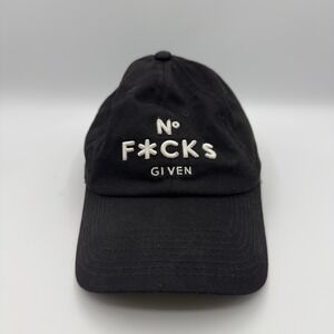 Field Grade Hat No F*cks Given Black Strapback Cap OSFM Good Streetwear Dad Hat